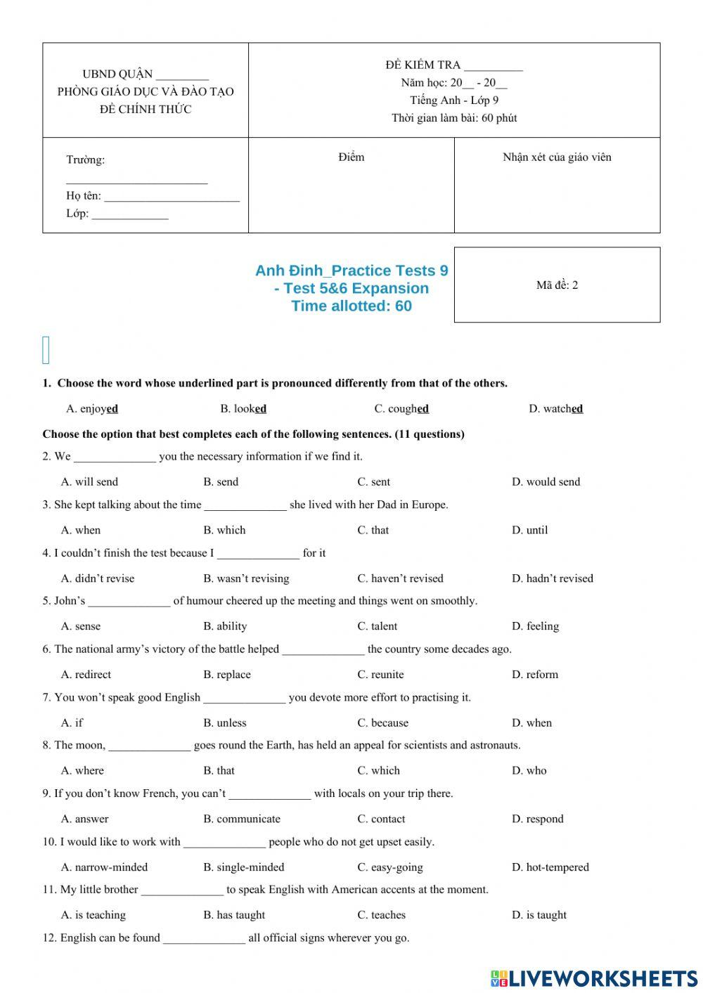 Practice-T9exp-5.6-Test 2