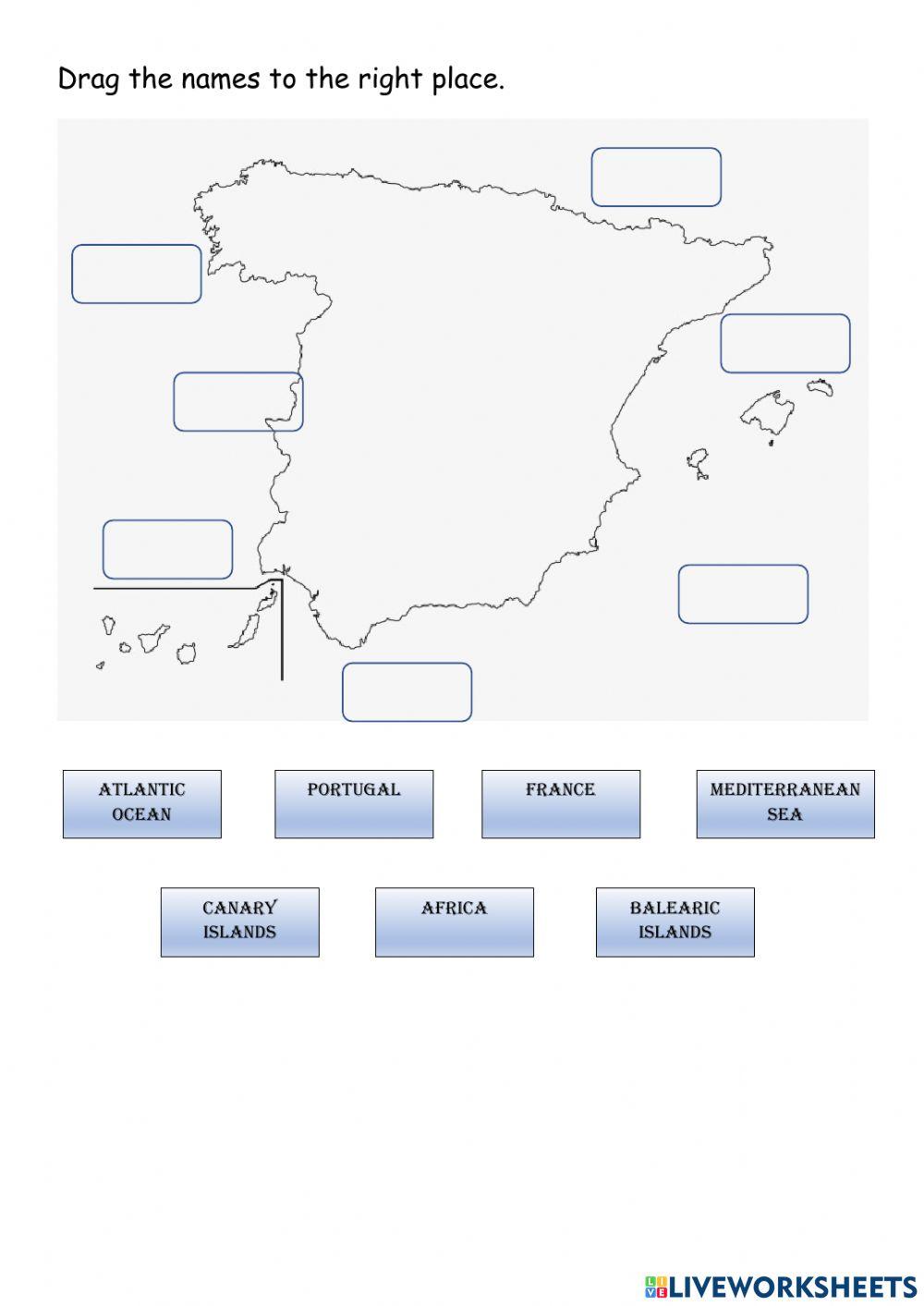 Blank map of Spain