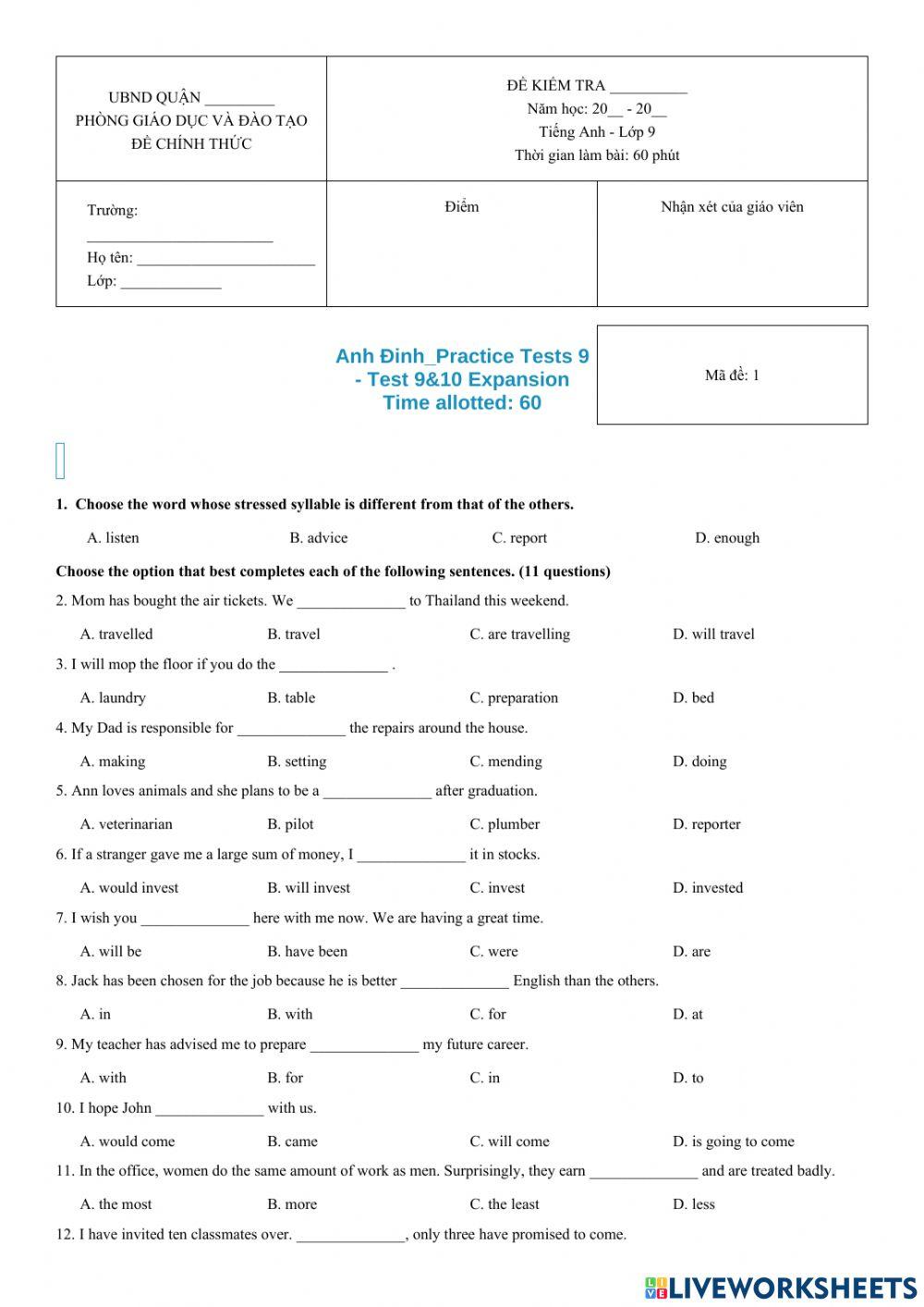 Practice-T9exp-9.10-Test 1