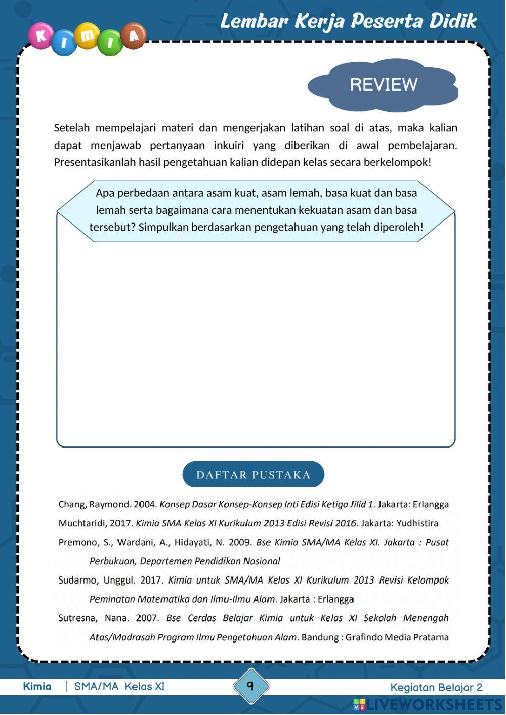 Kegiatan Belajar 2 : Kesetimbangan Ion Dalam Larutan Asam-Basa