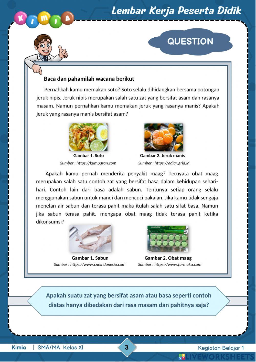 Kegiatan Belajar 1 : Teori Asam dan Basa