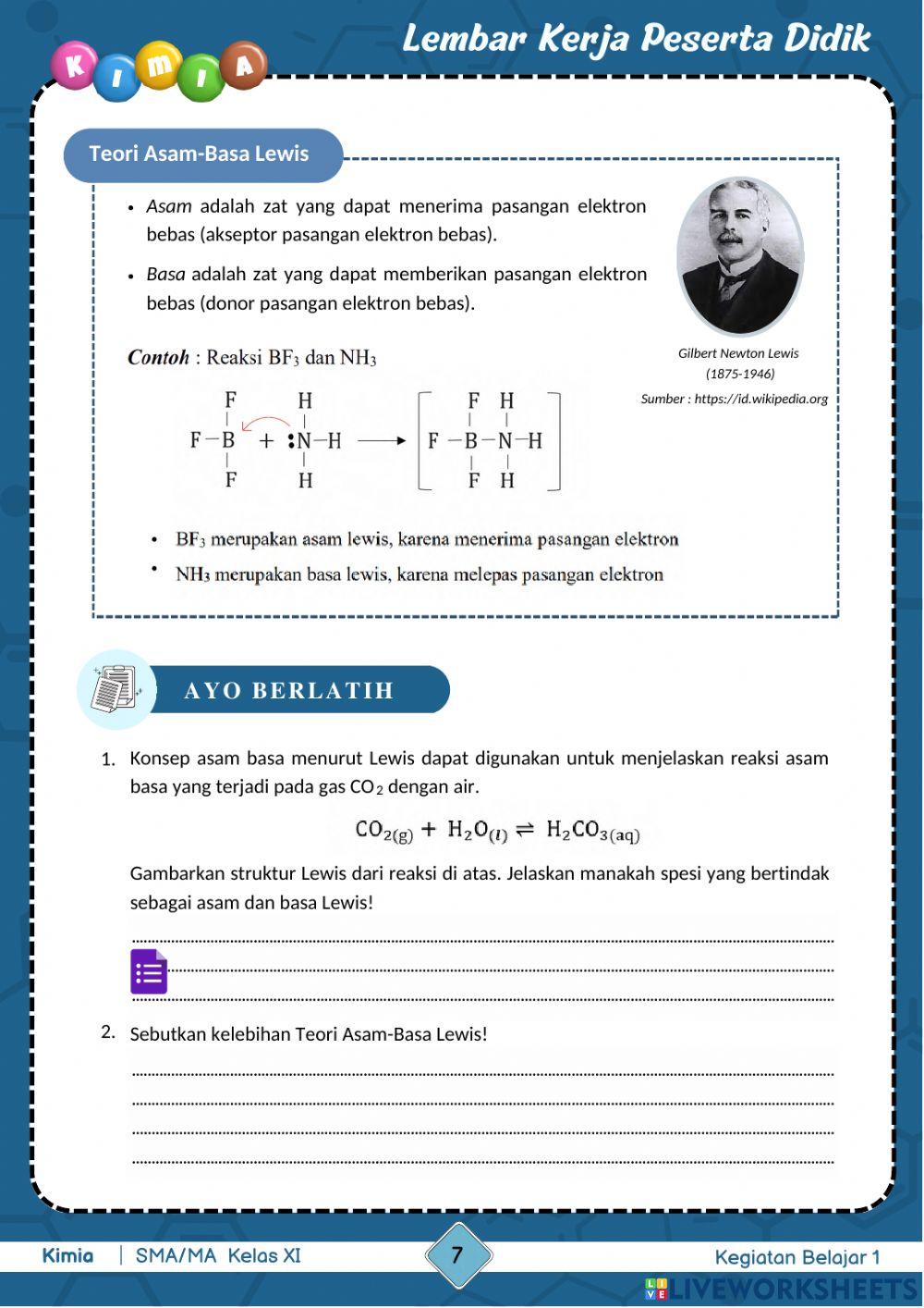 Kegiatan Belajar 1 : Teori Asam dan Basa