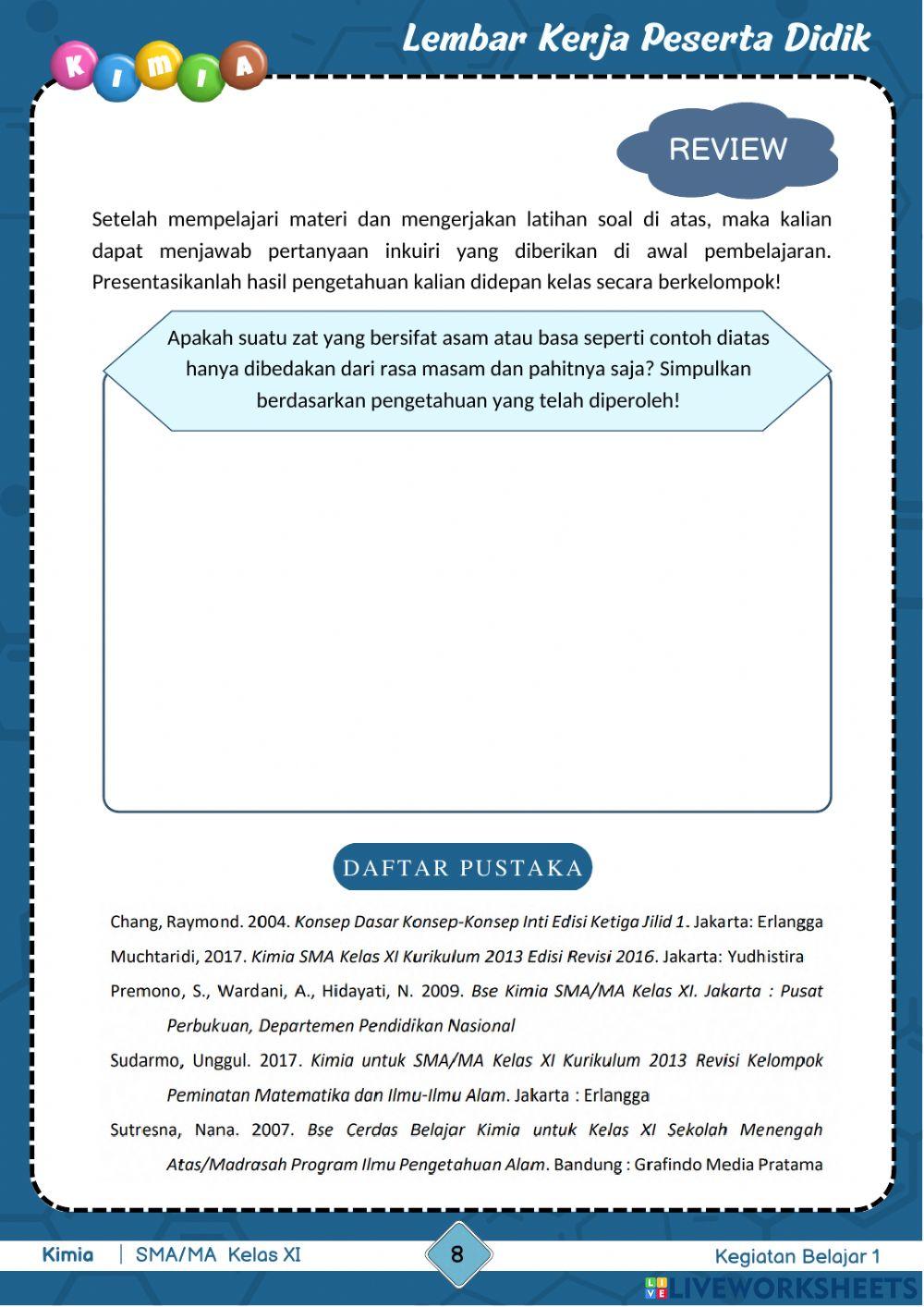 Kegiatan Belajar 1 : Teori Asam dan Basa