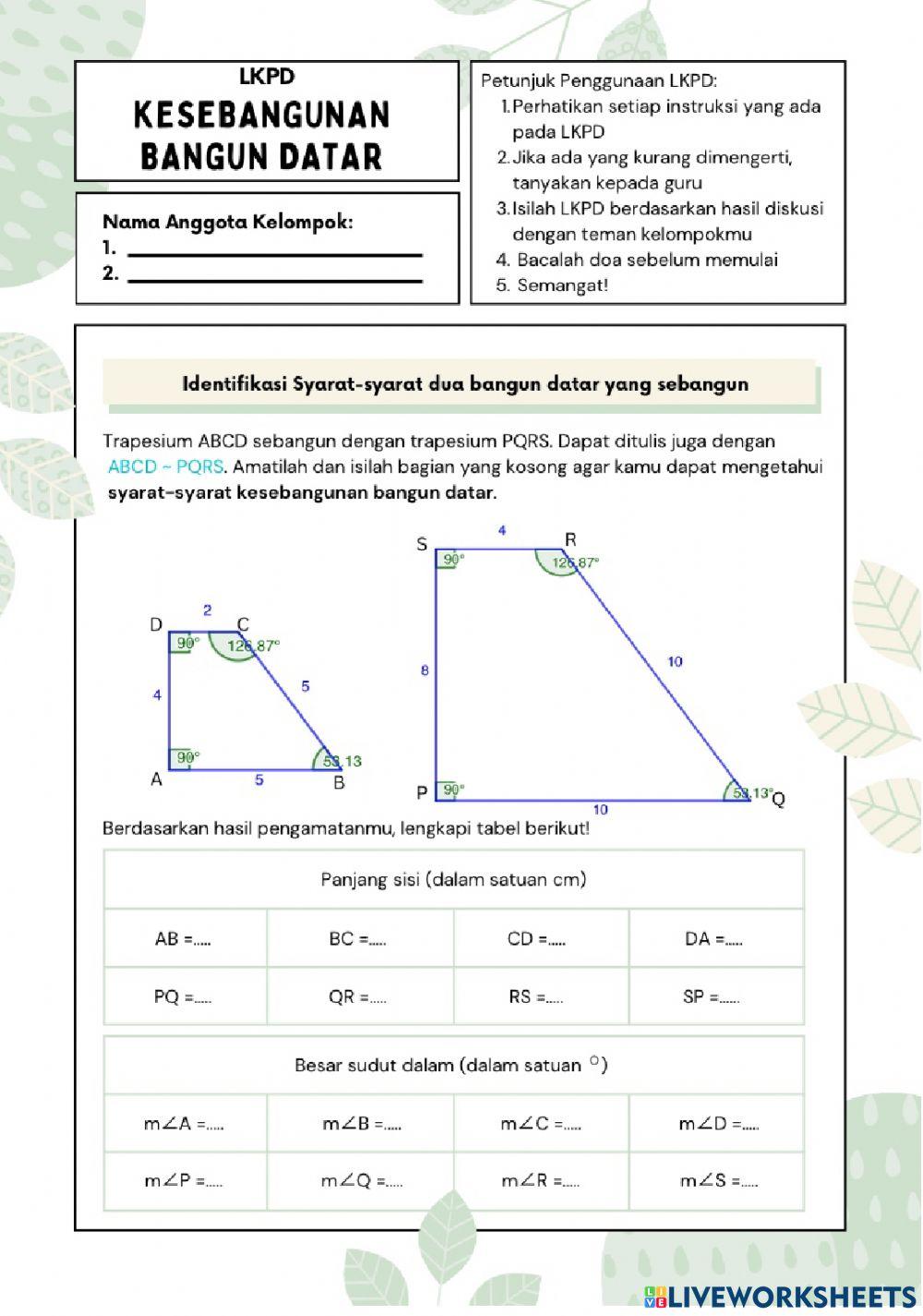 Lembar Kerja Peserta Didik Kesebangunan
