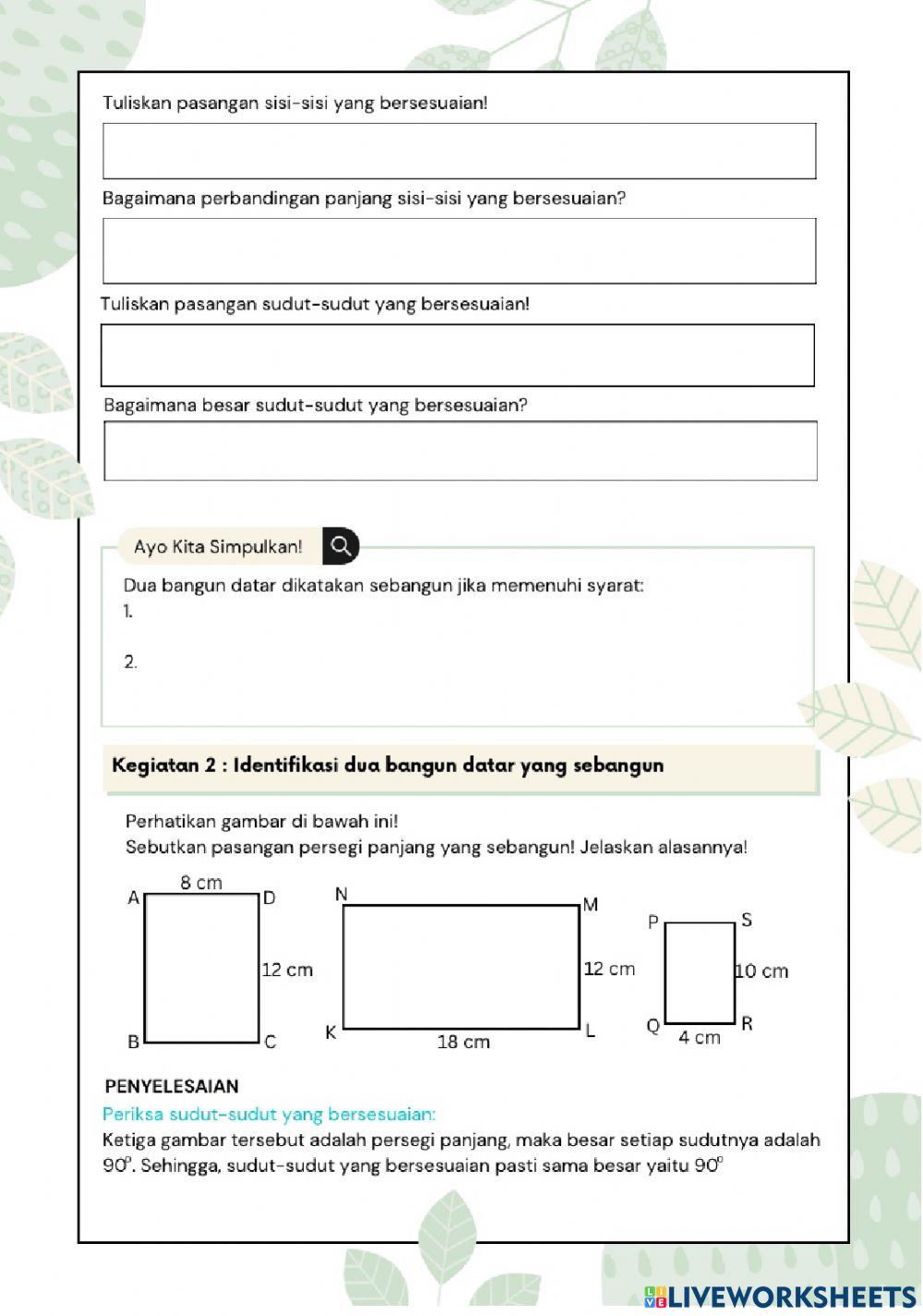 Lembar Kerja Peserta Didik Kesebangunan
