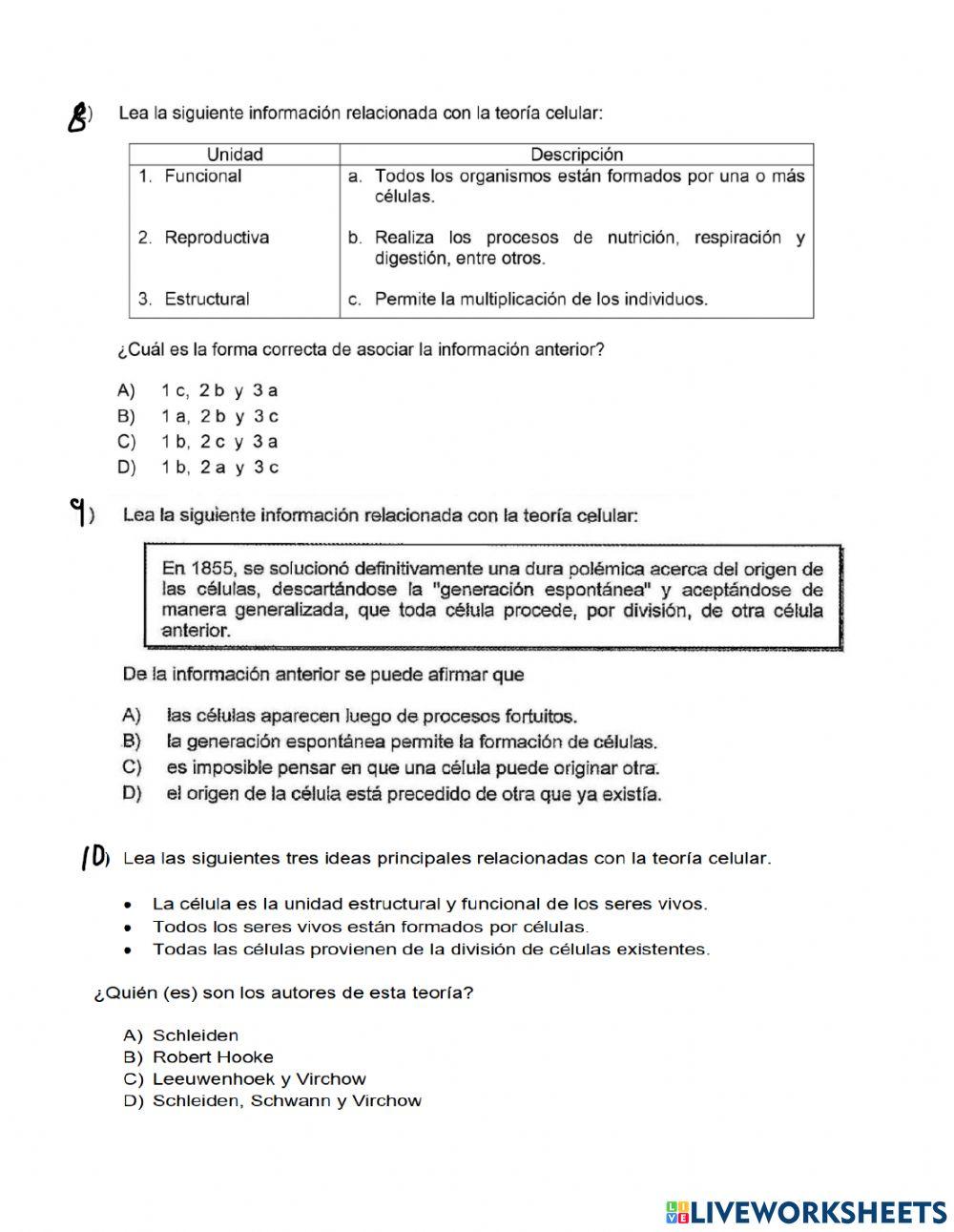 Características generales de la célula