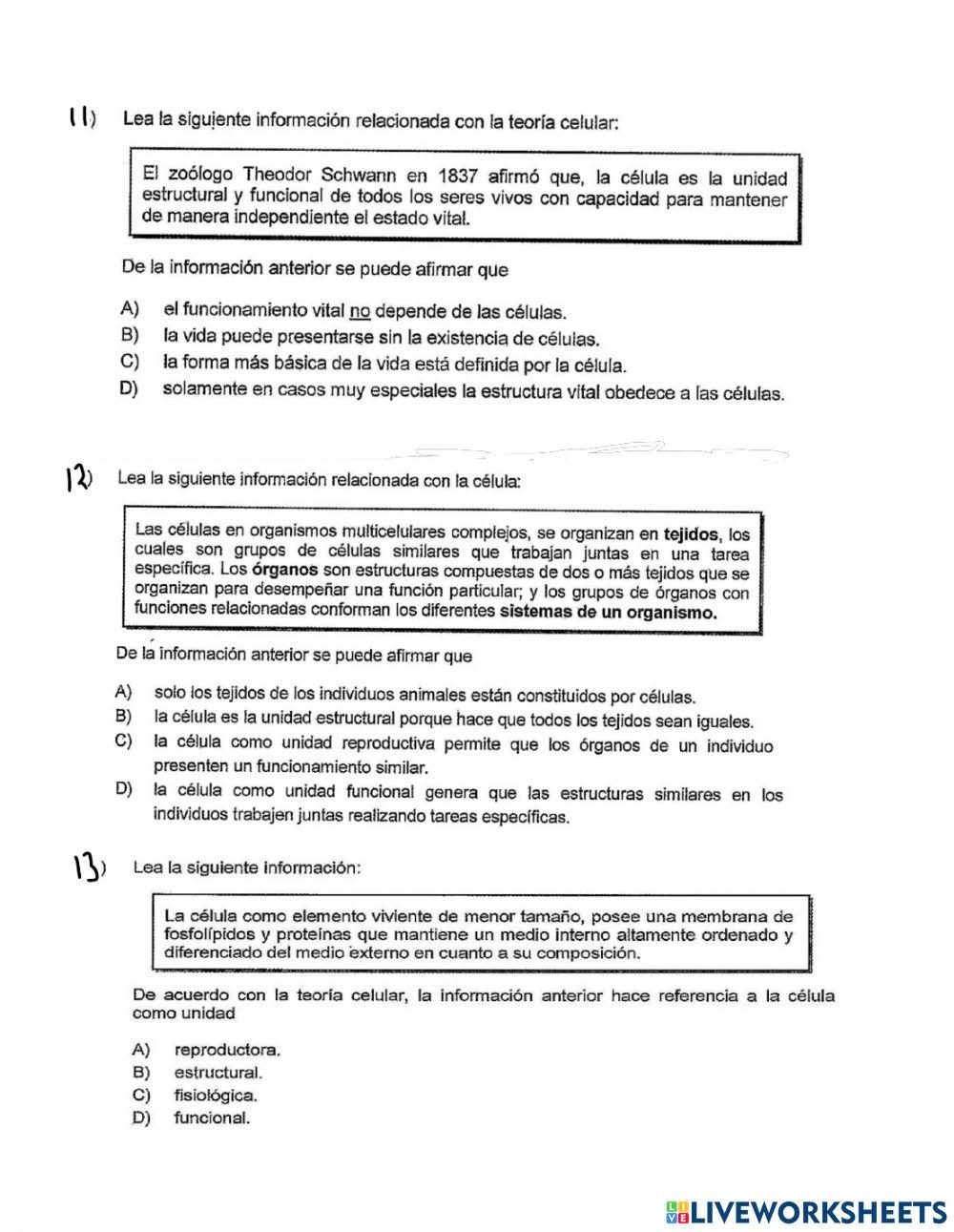 Características generales de la célula