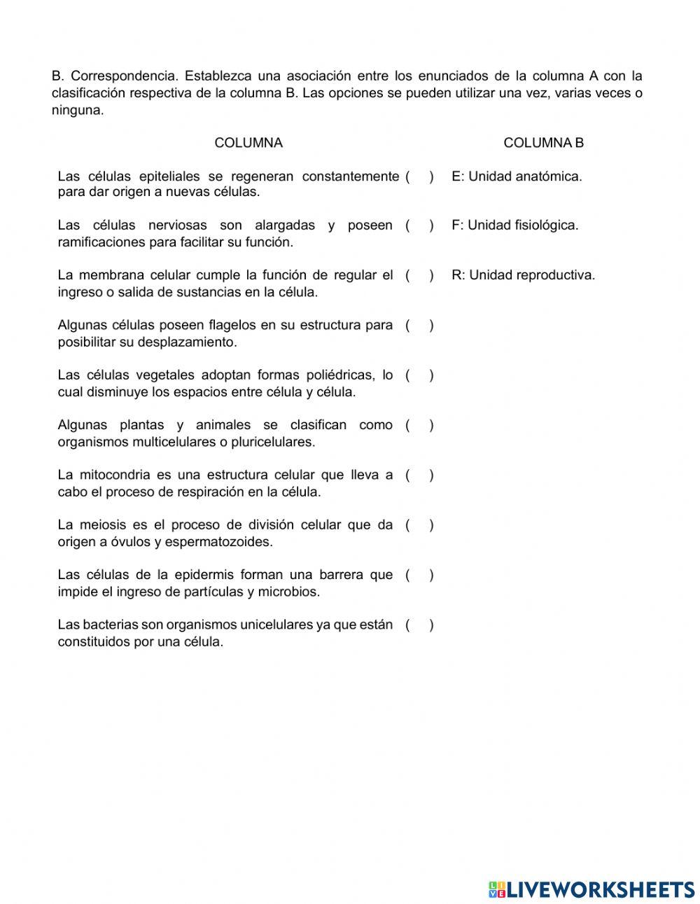 Características generales de la célula