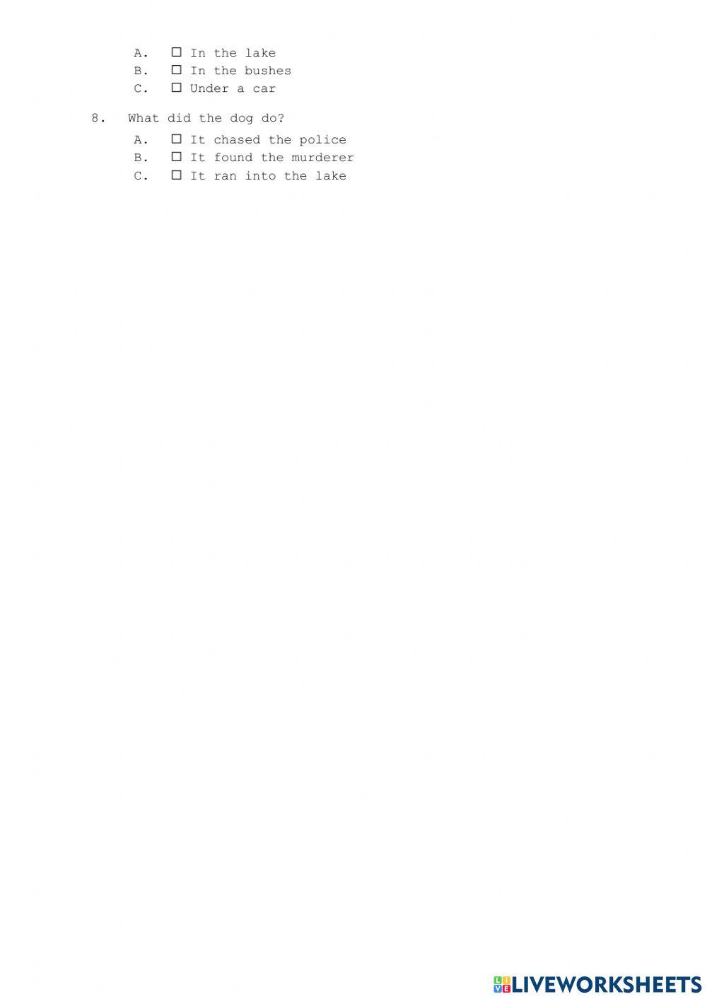 Reading and listening comprehension