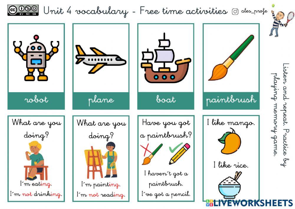 Vocabulary Free Time Activities