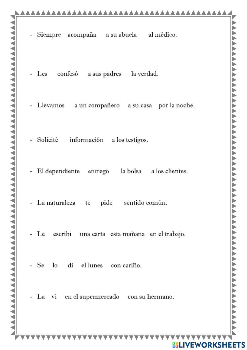 Funciones sintácticas Funciones sintácticas