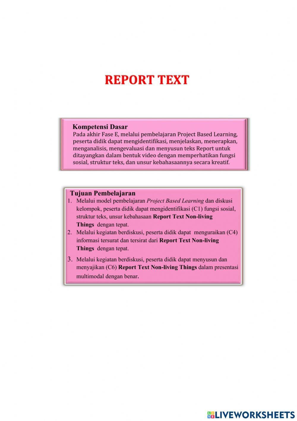 6934932 | report text | Siti asiyah | LiveWorksheets