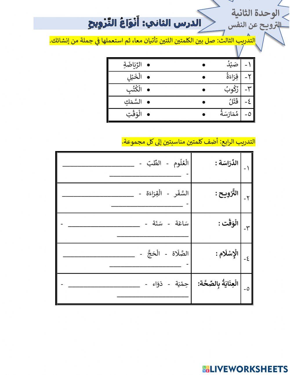 أنواع الترويح
