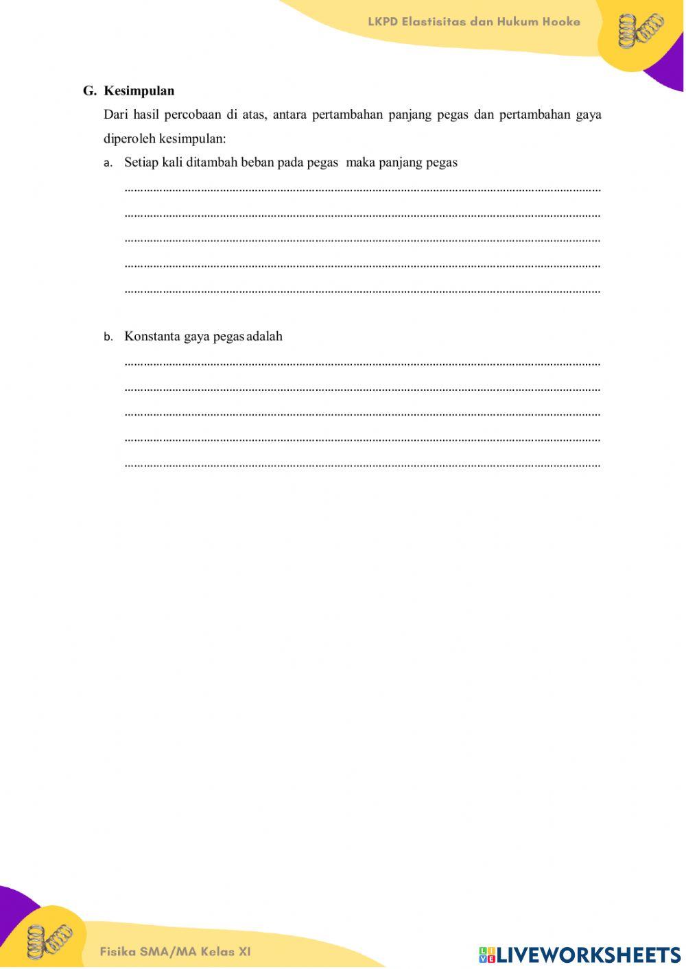 LKPD Percobaan Hukum Hooke