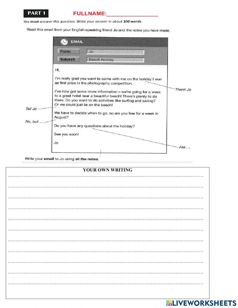 B1 writing test 12