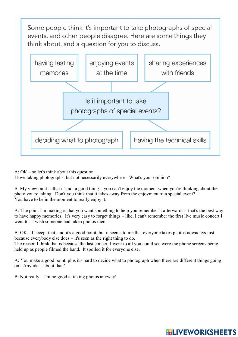 B2 First for Schools Speaking 2 and 3