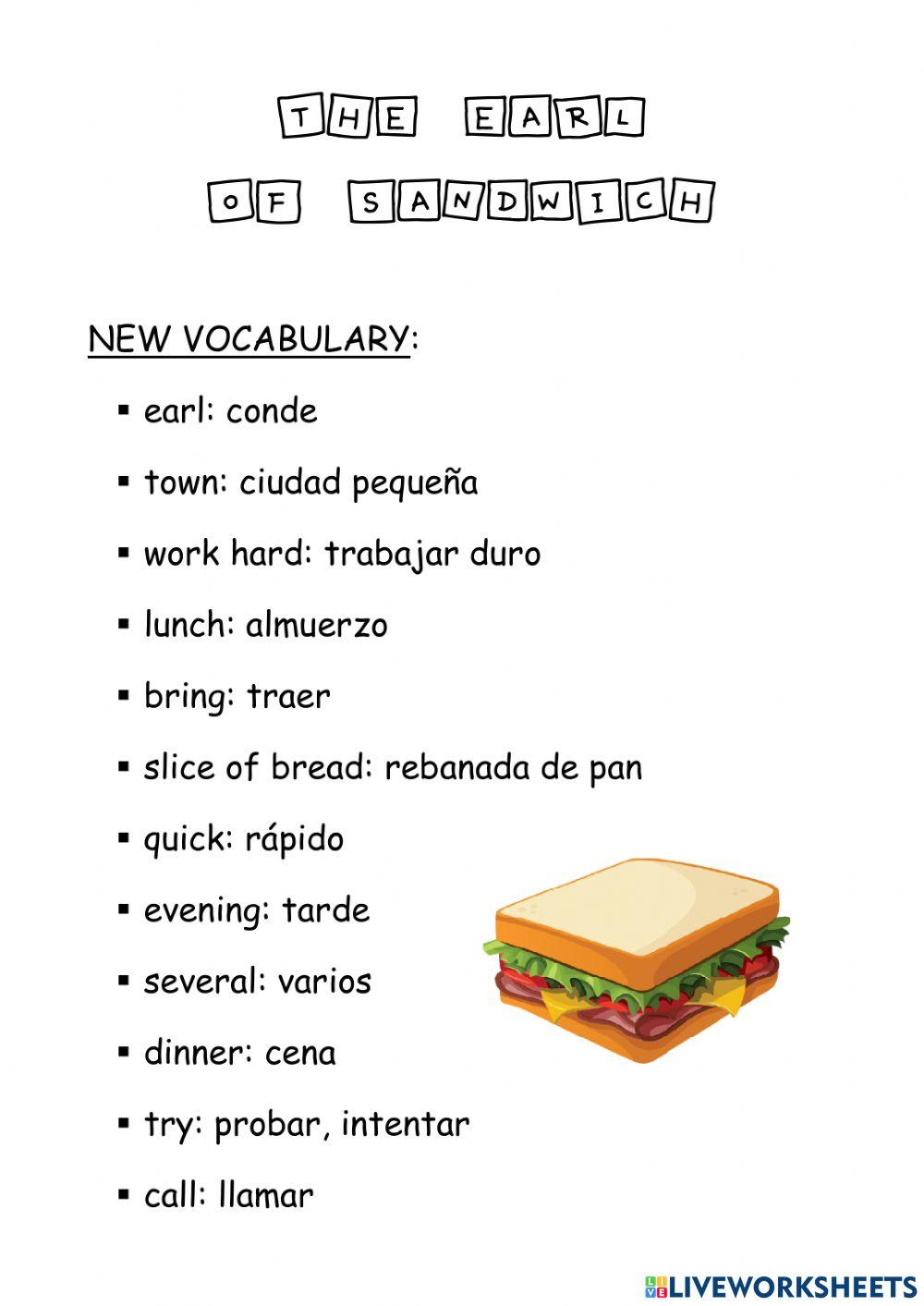 The earl of Sandwich.