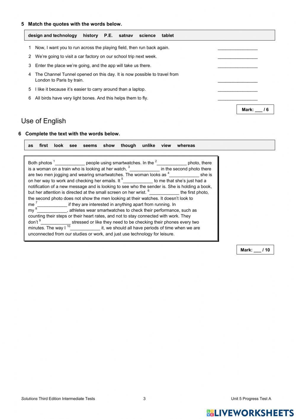 Test 5 - Intermediate