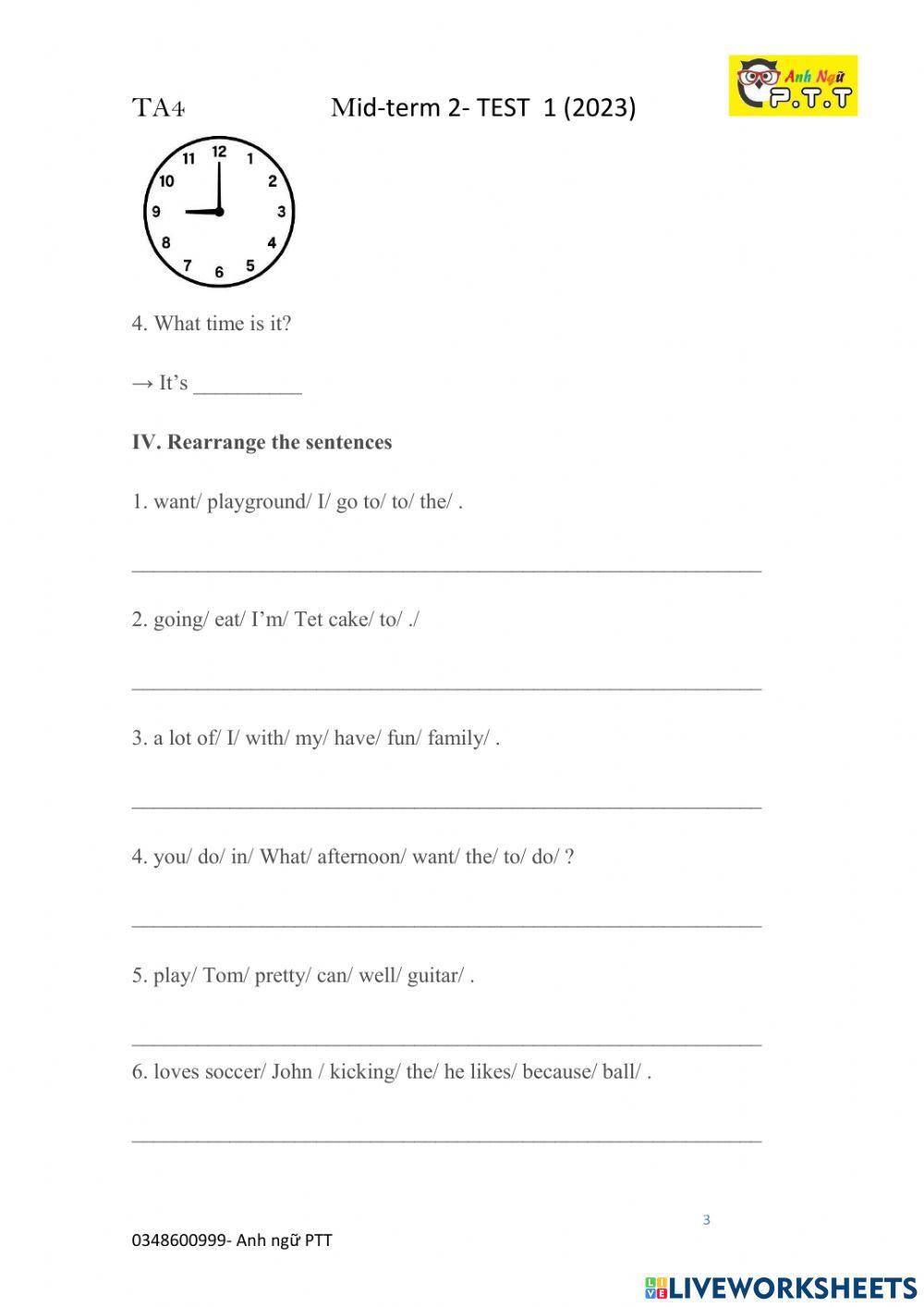 Ta4 smart start- giữa kì 2 review