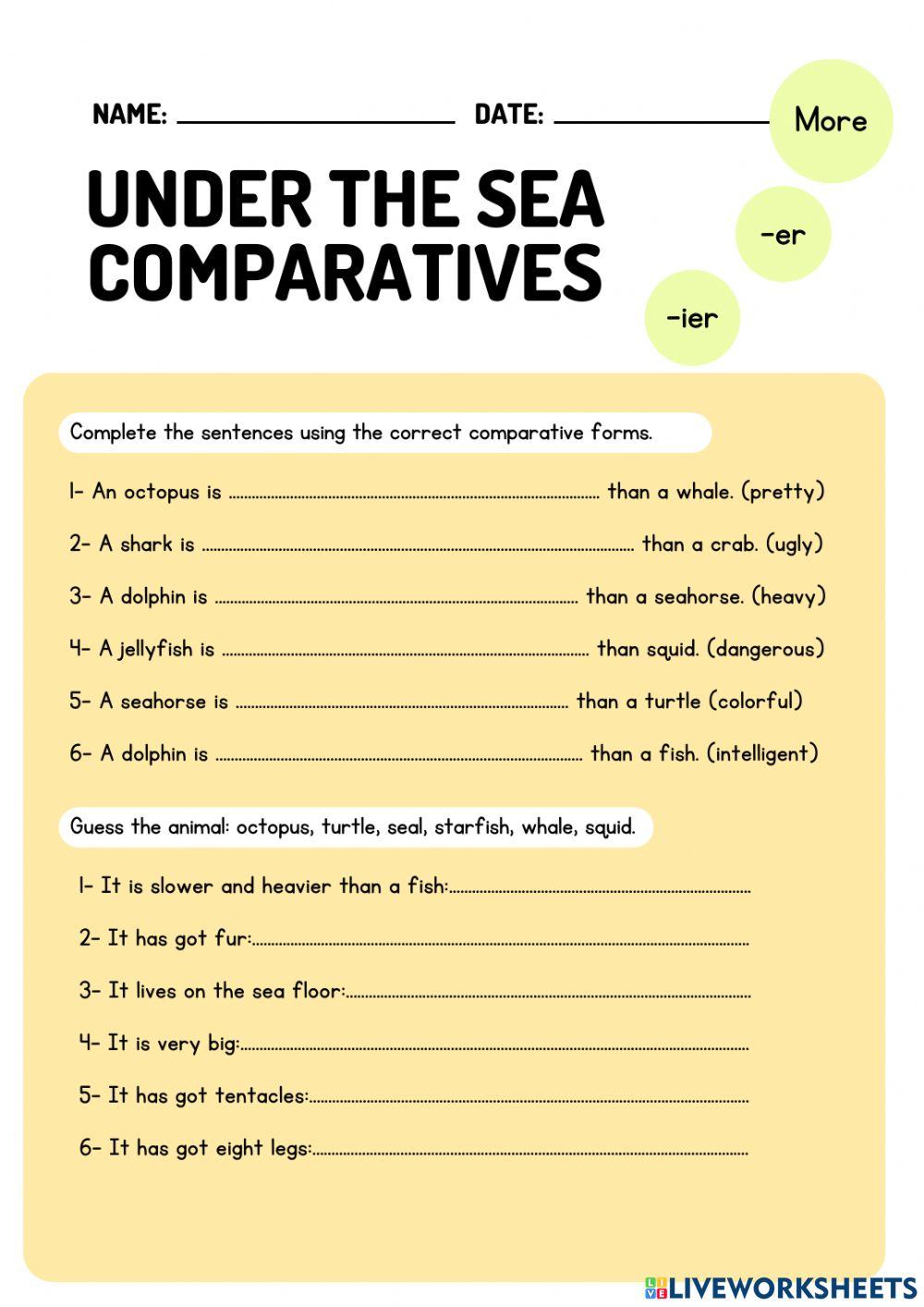 Under the sea comparatives
