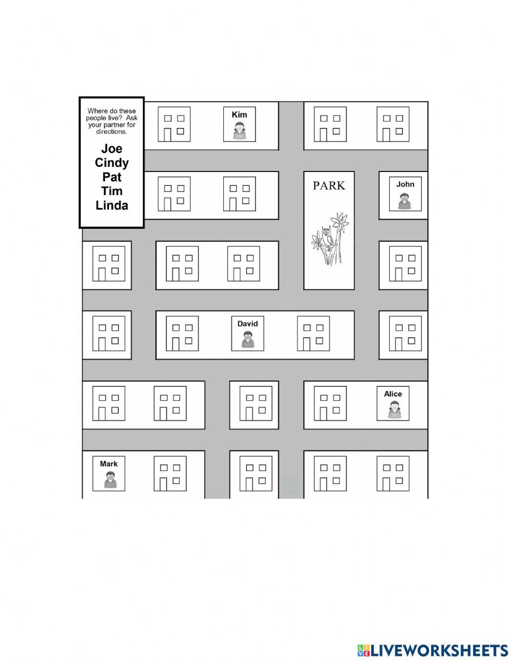 Map activity for directions task
