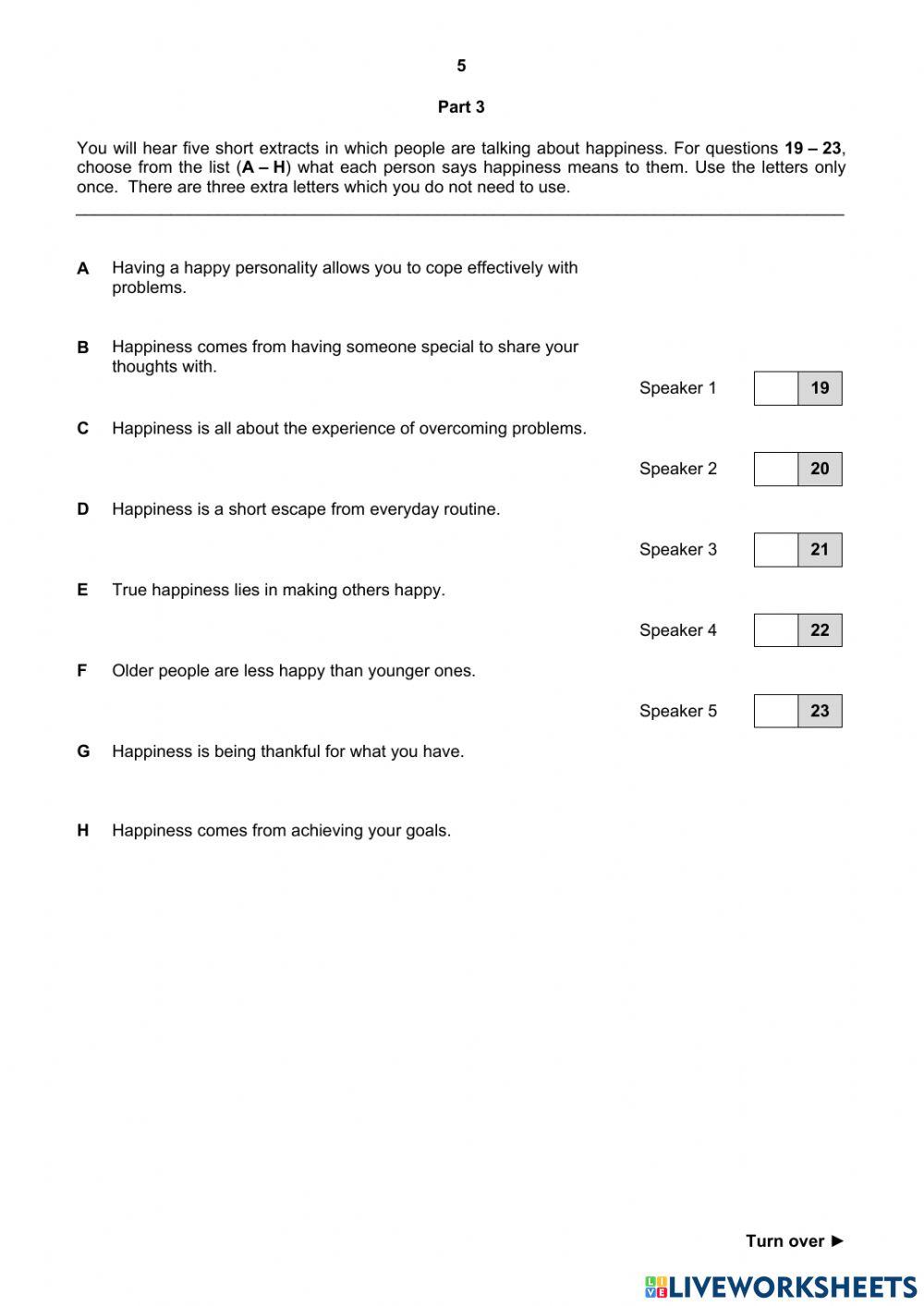 MOCK EXAM FCE LISTENING