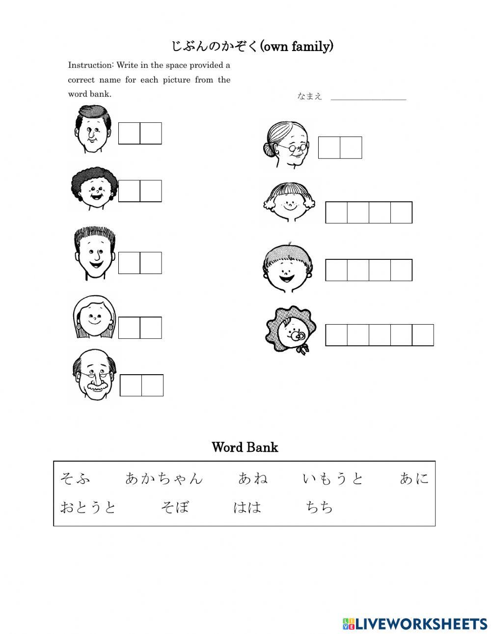 Level i Unit3 じぶんのかぞく