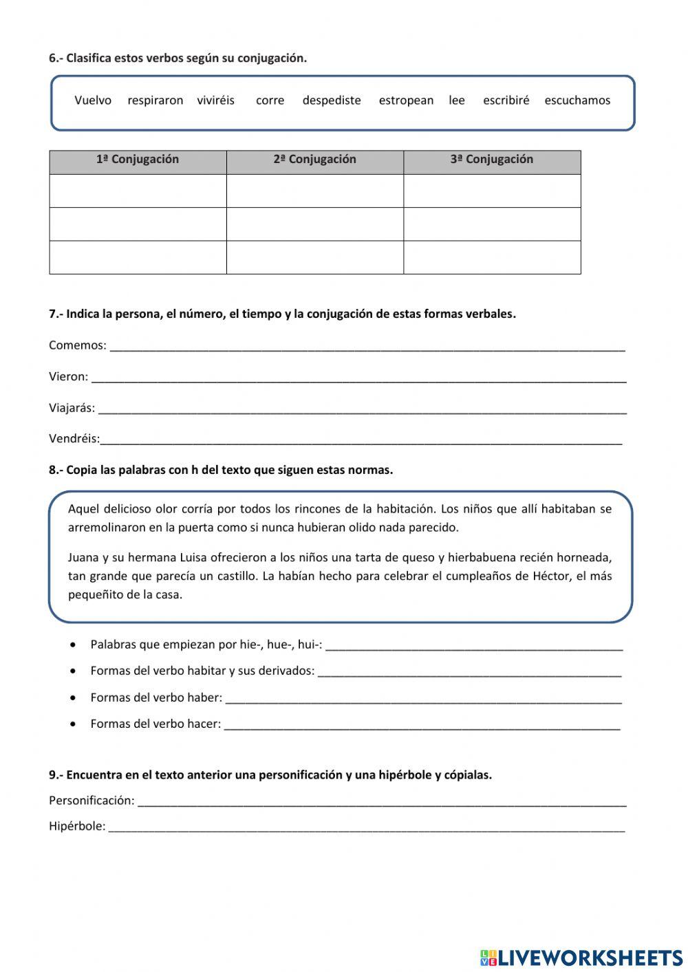 Ficha de repaso Lengua UD.8