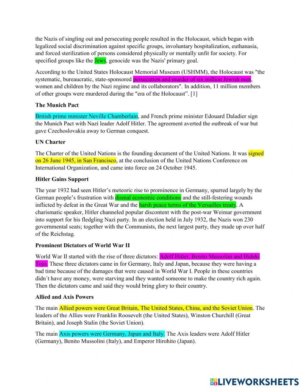 World War II Facts and Questions