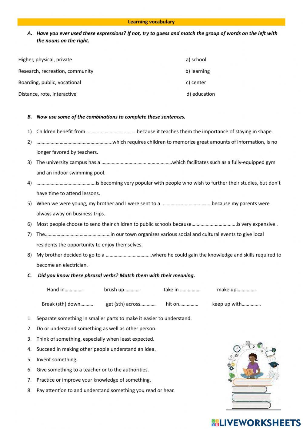 Learning - vocabulary