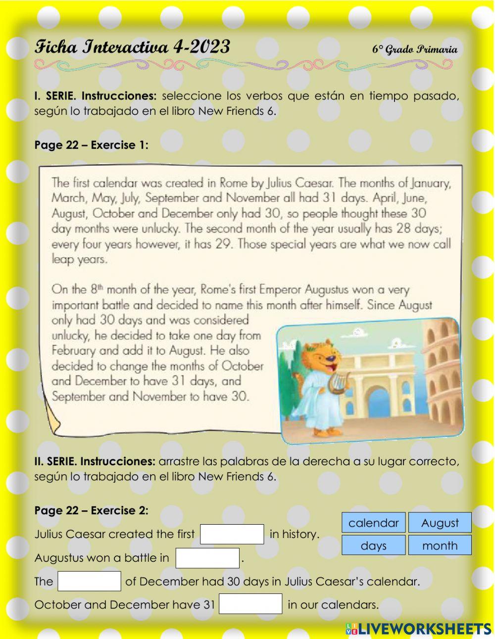 Learning about time 1. 6°-Ficha4-2023