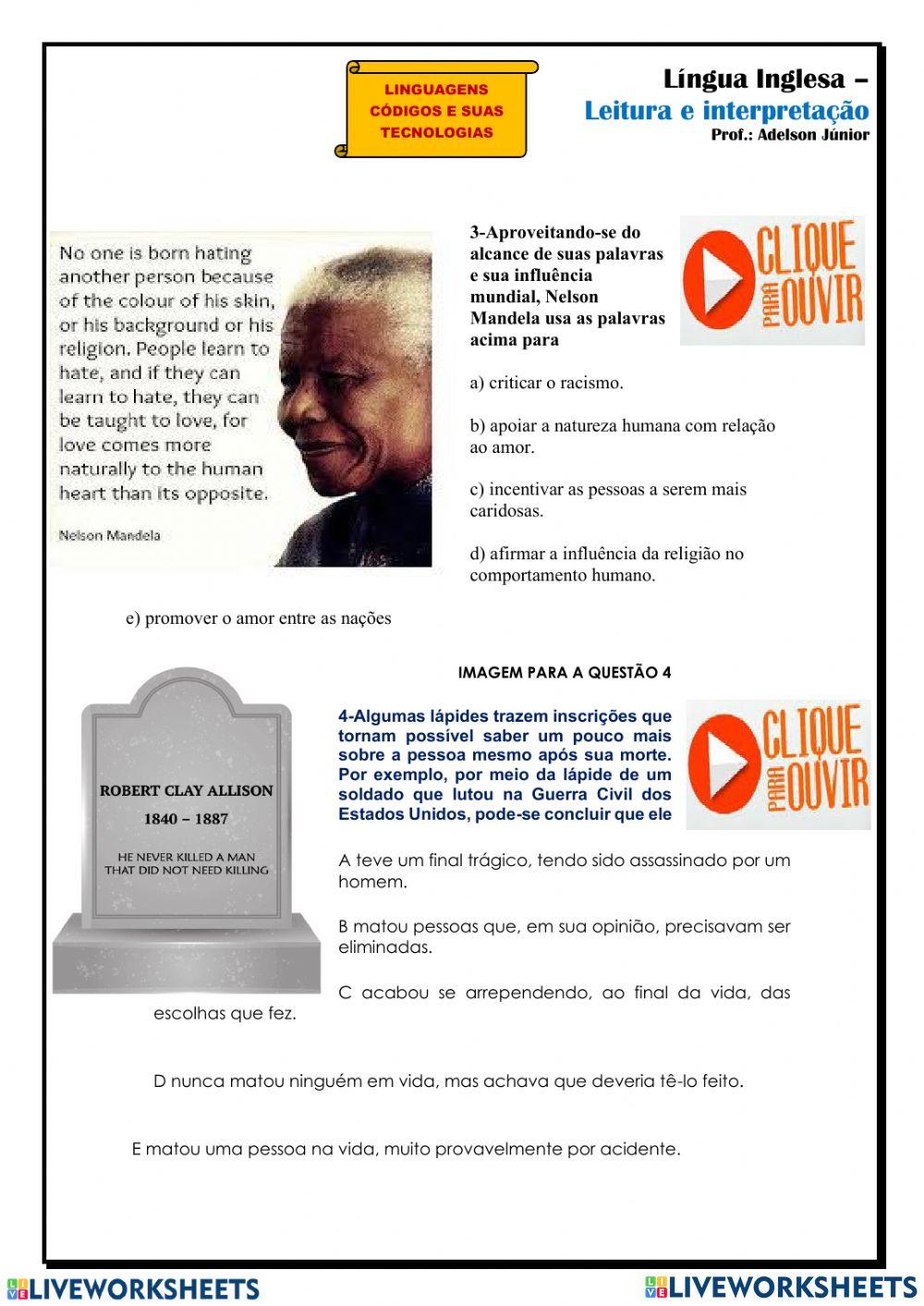 Simulado Enem ( inglês)