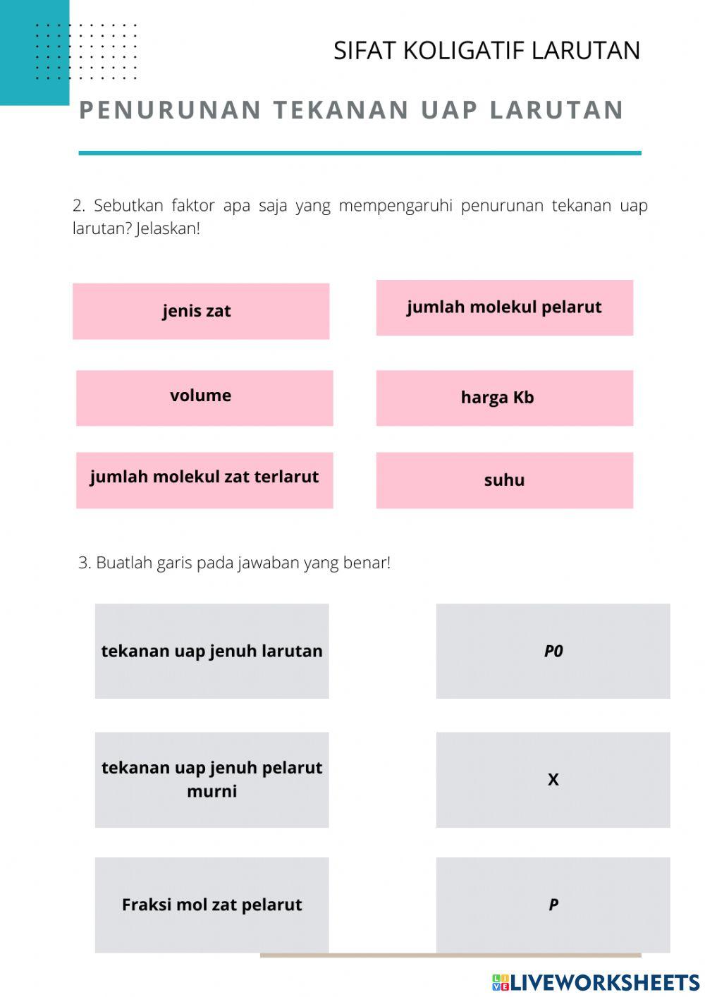 Penurunan Tekanan Uap