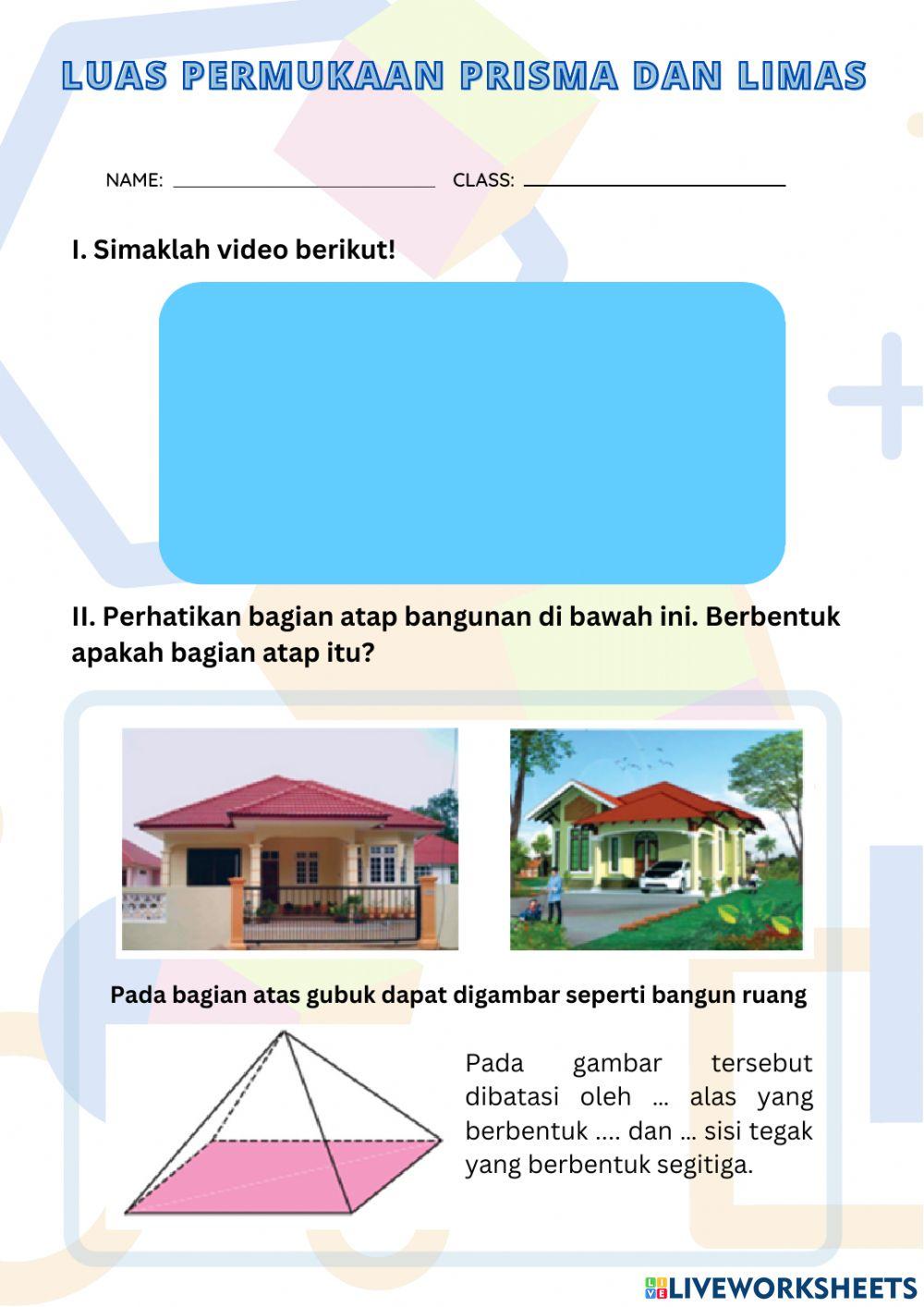 Luas permukaan prisma dan limas