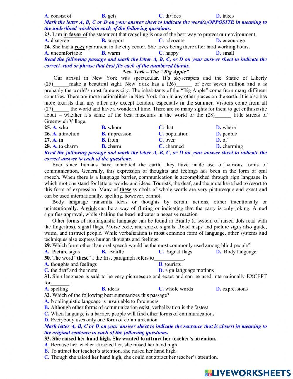 Đề ôn thi vào 10 - đề 31-40TN