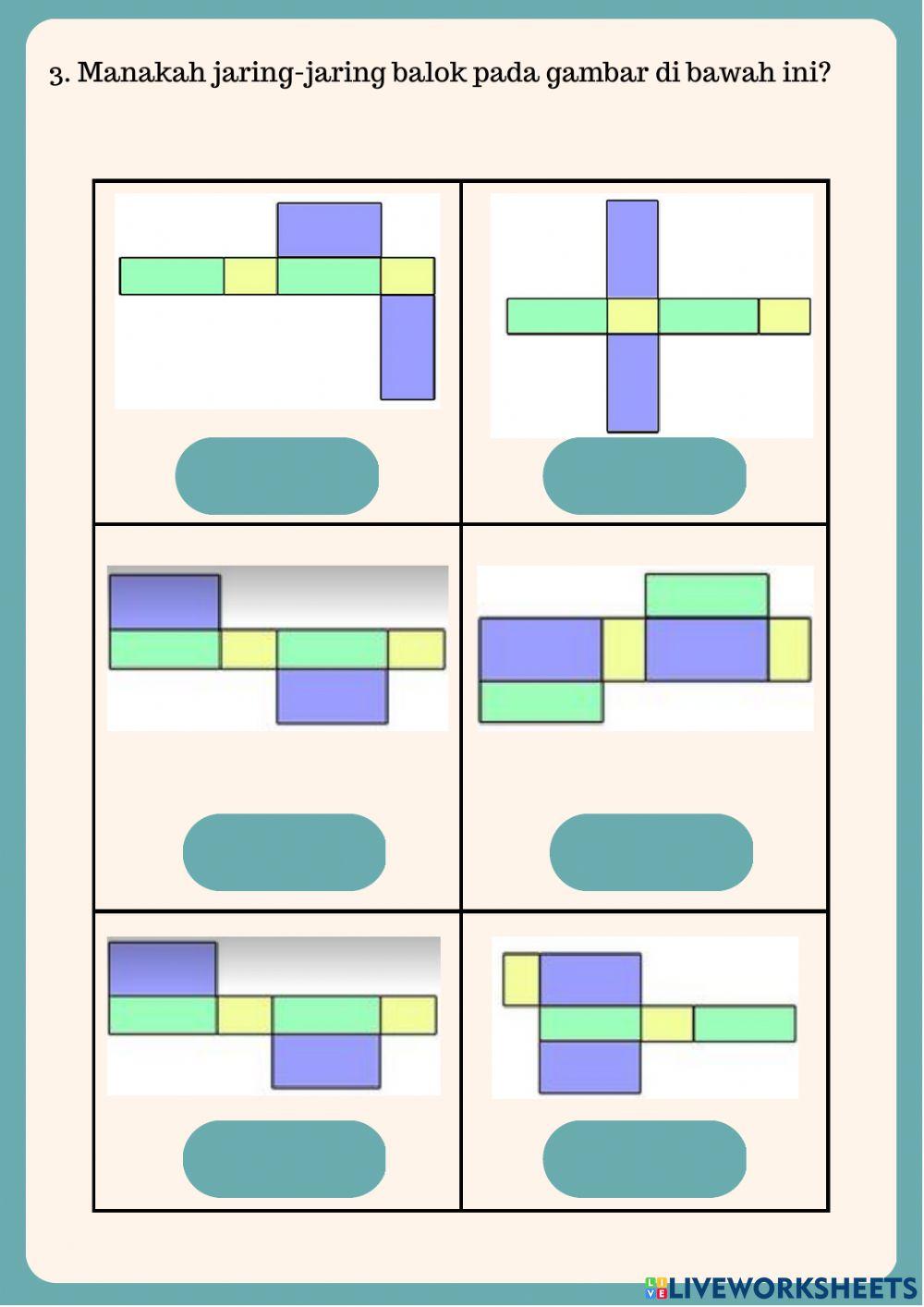 Jaring-jaring kubus, balok, prisma dan limas