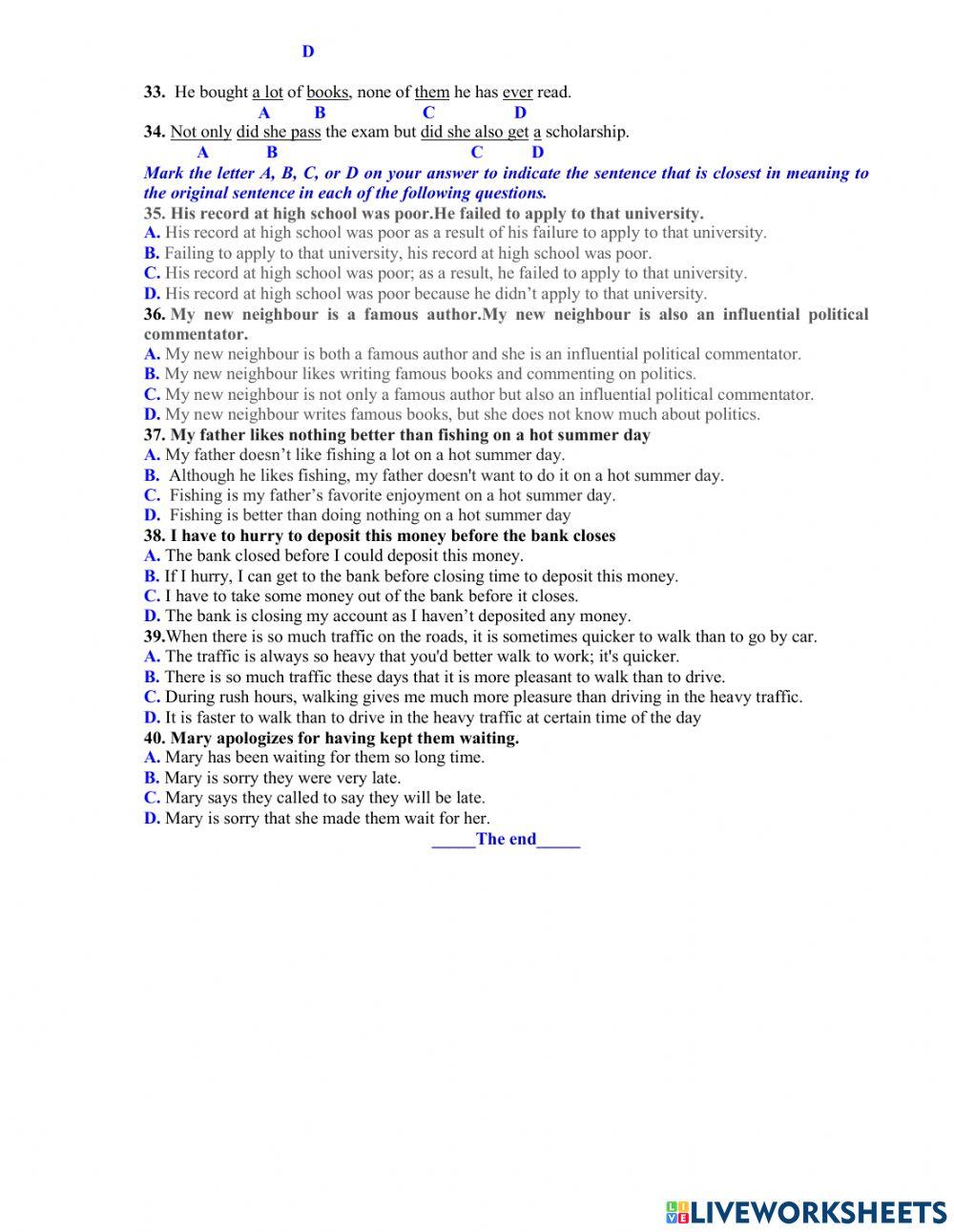 Ôn thi vào 10 - ĐỀ 38 40 TN