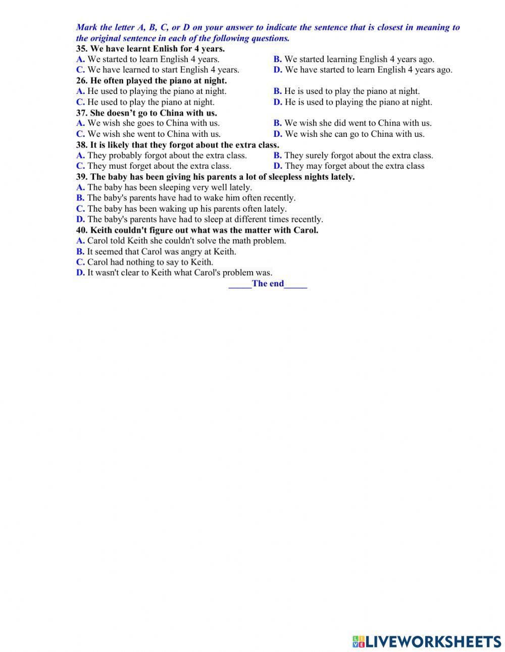 Ôn thi vào 10 - đề 39 40 tn