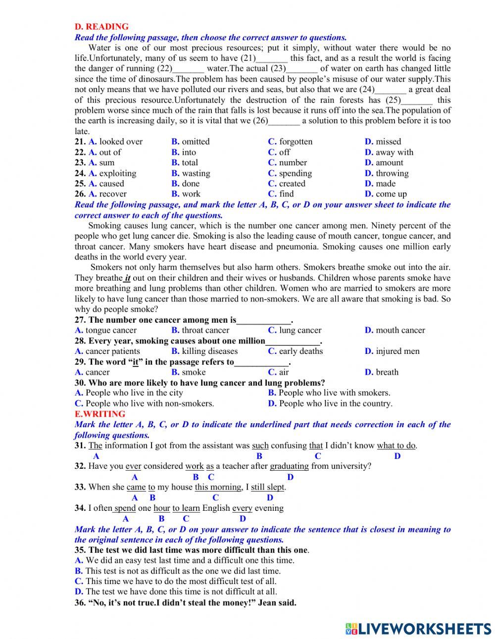 Ôn thi vào 10 - đề 40 - 40 tn