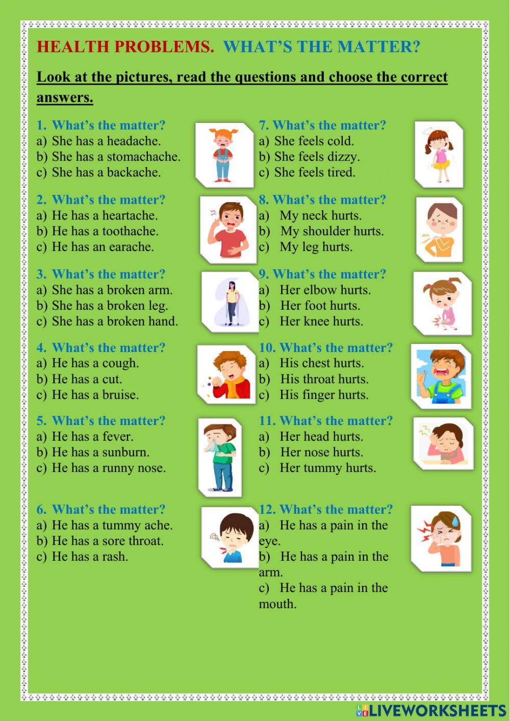 Health Problems. What' the matter?