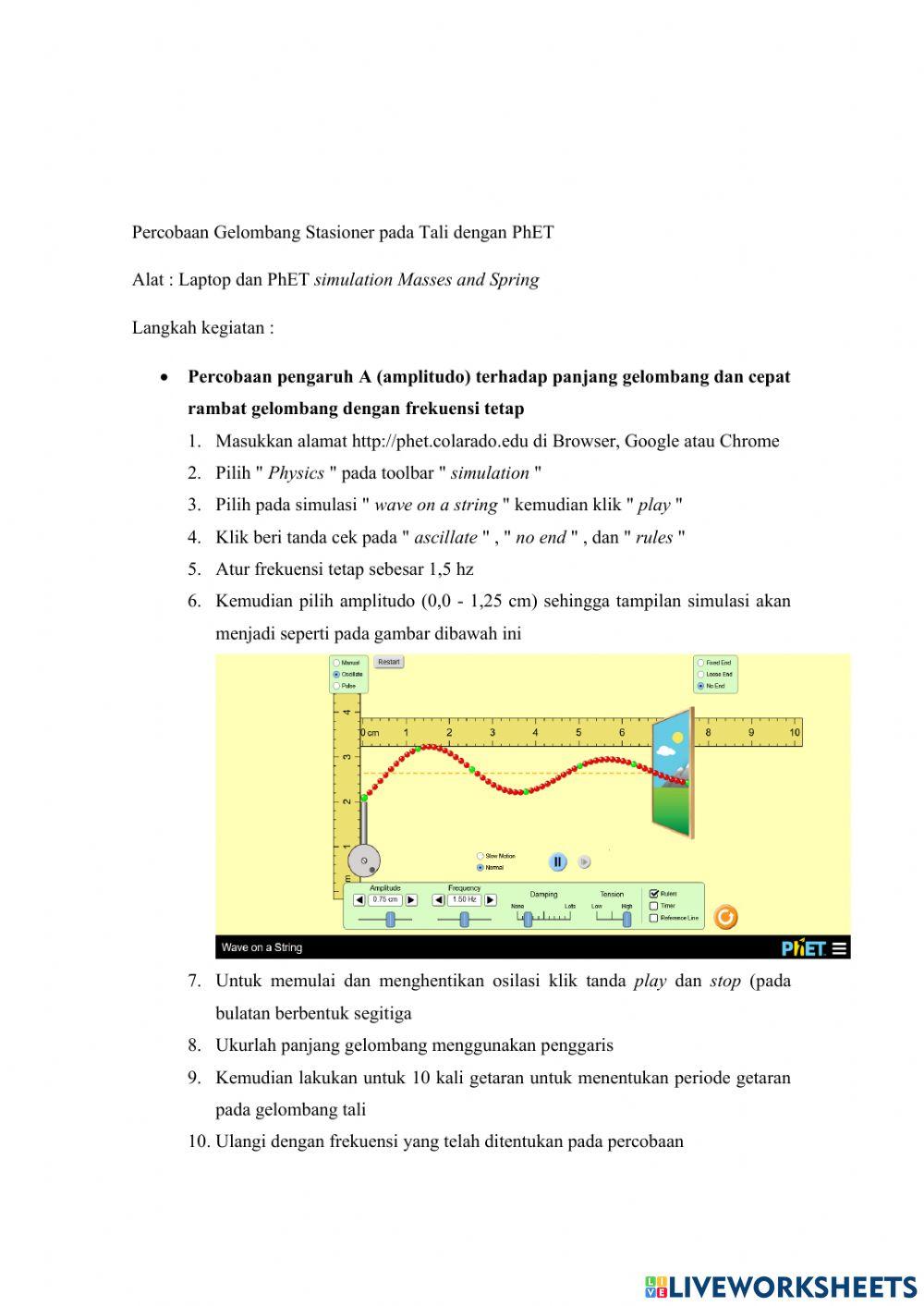 E-LKPD Gelombang Berjalan dan Gelombang Stasioner