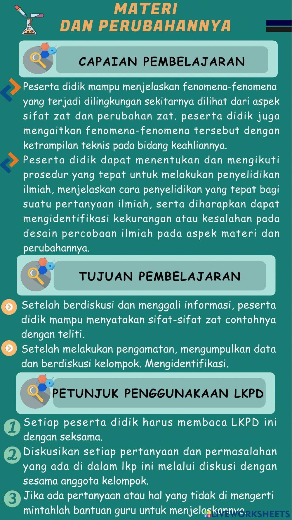 Materi dan perubahannya