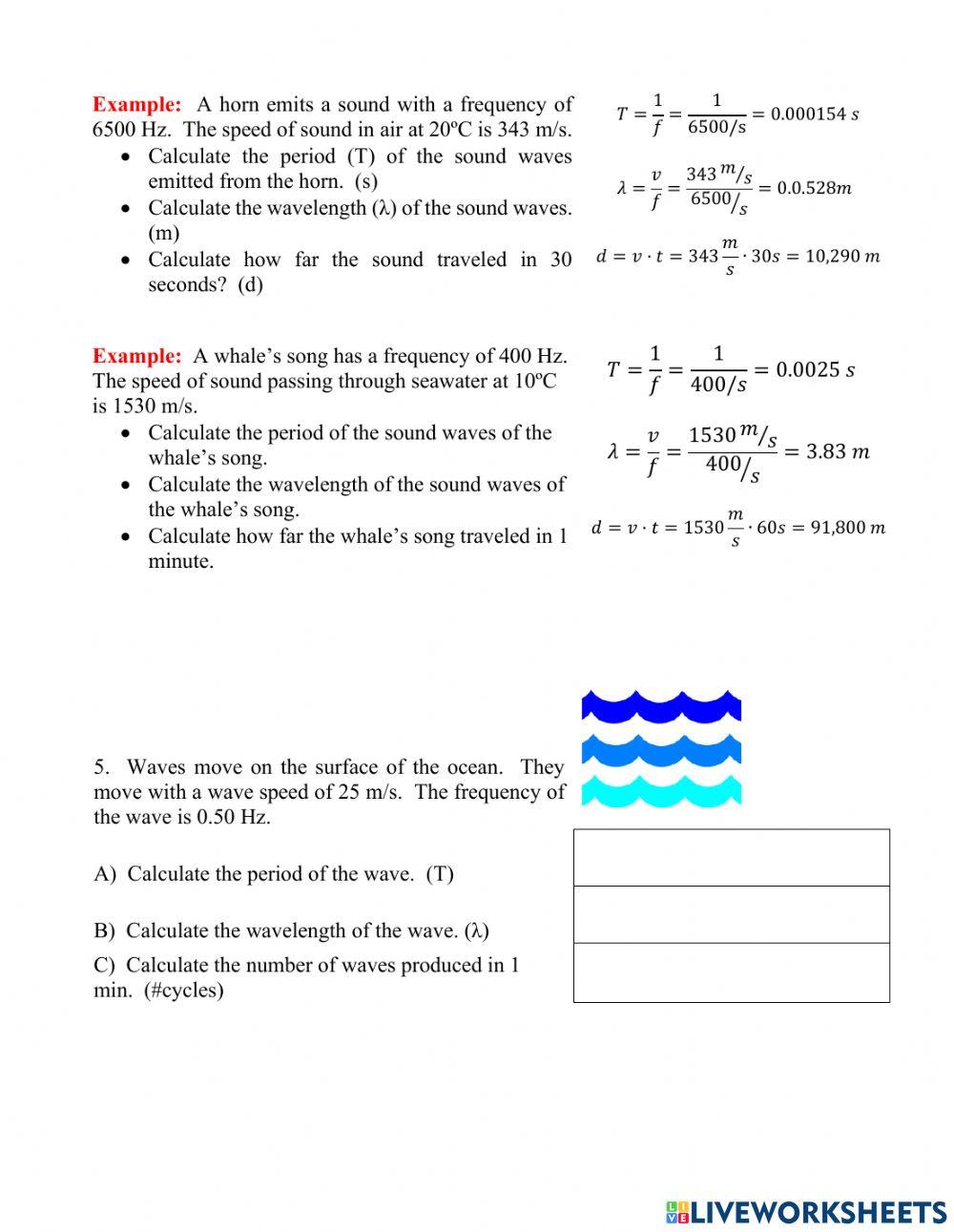 Calculating Parameters of Waves