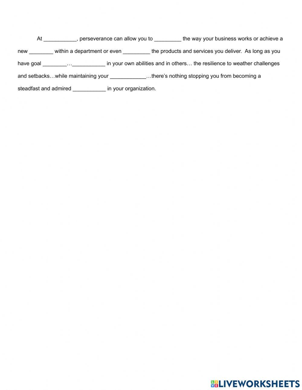 Job Skills -9 Perseverance and Motivation