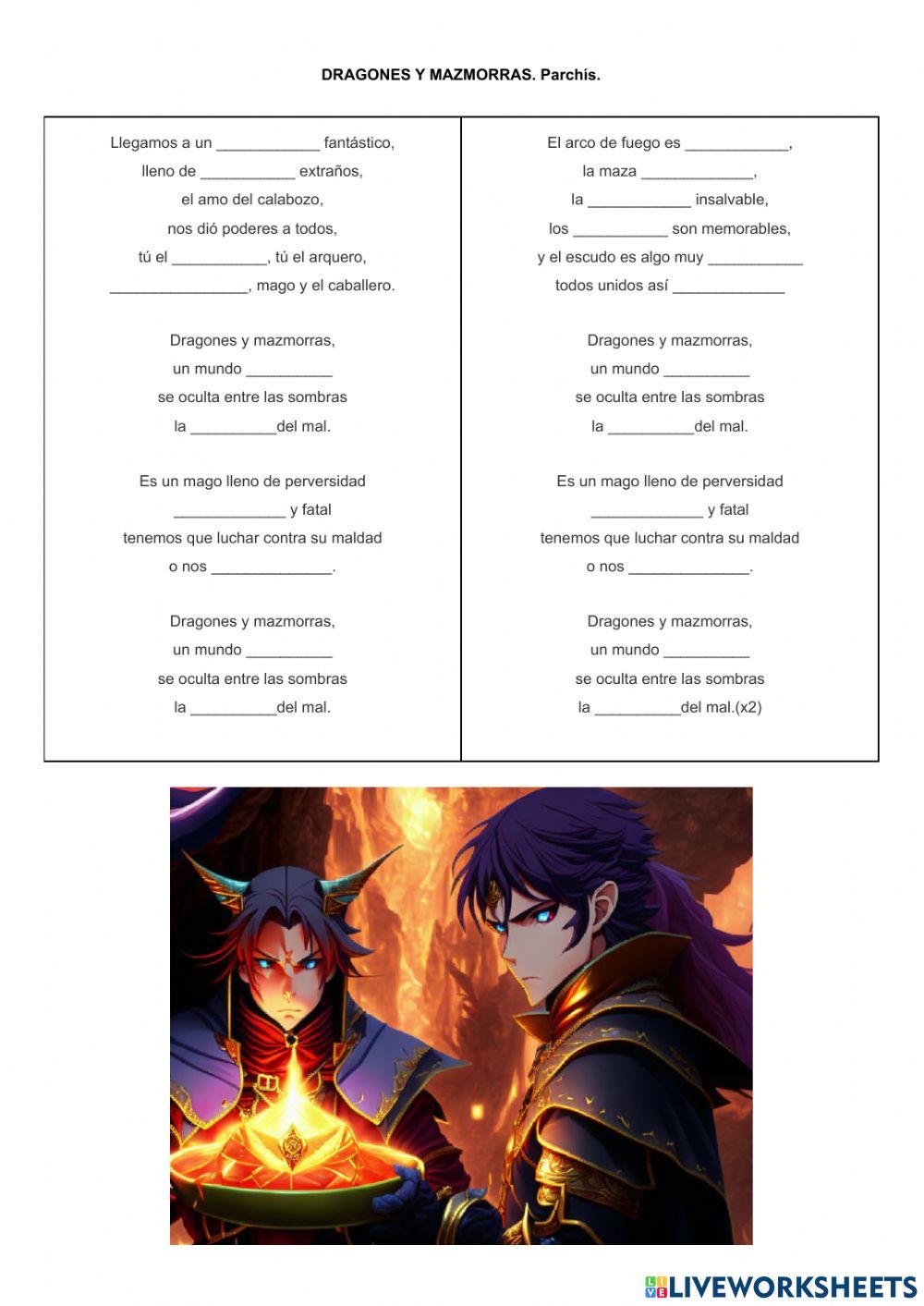 Dragones y mazmorras. Parchís.