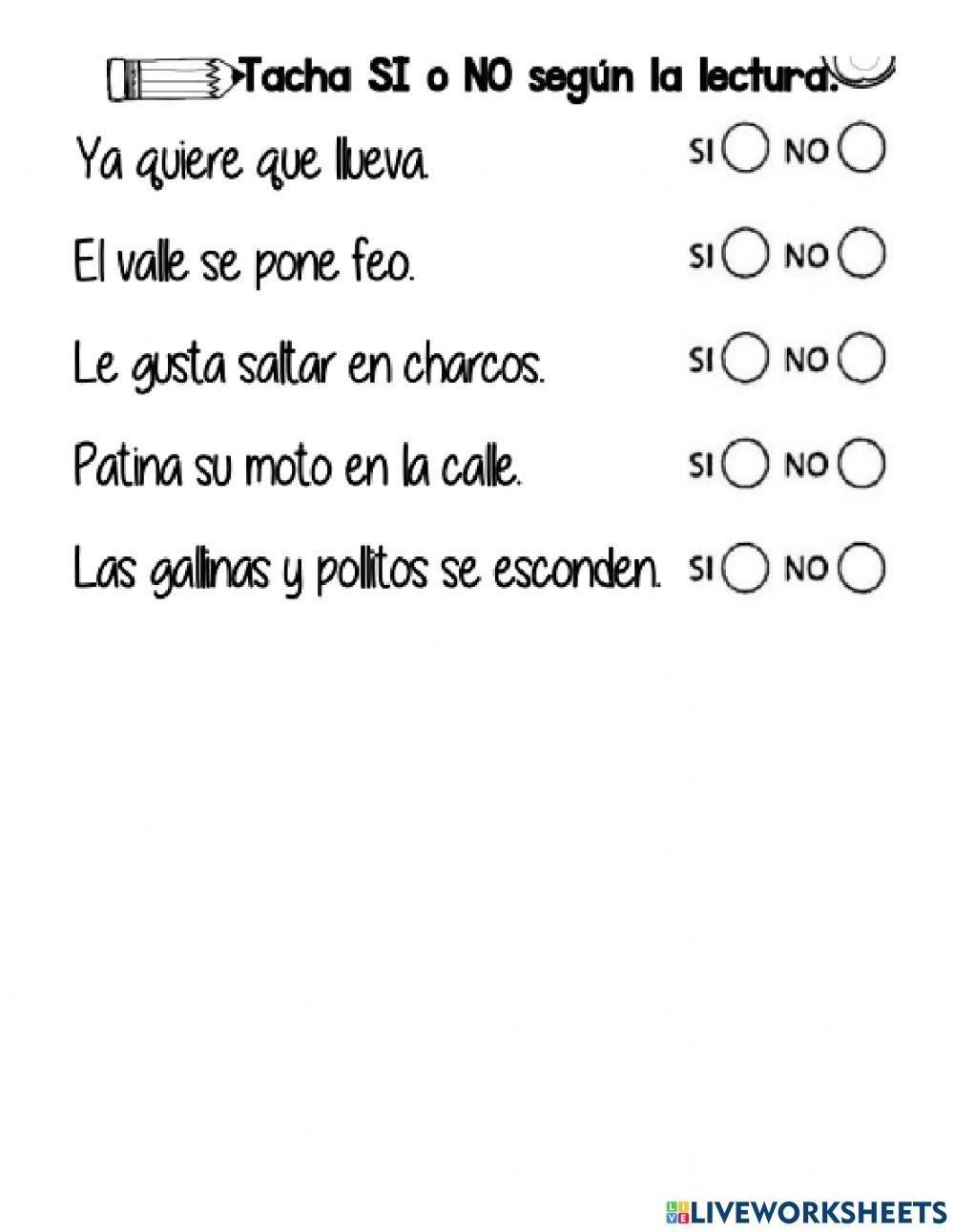 Lectura comprensiva Ll