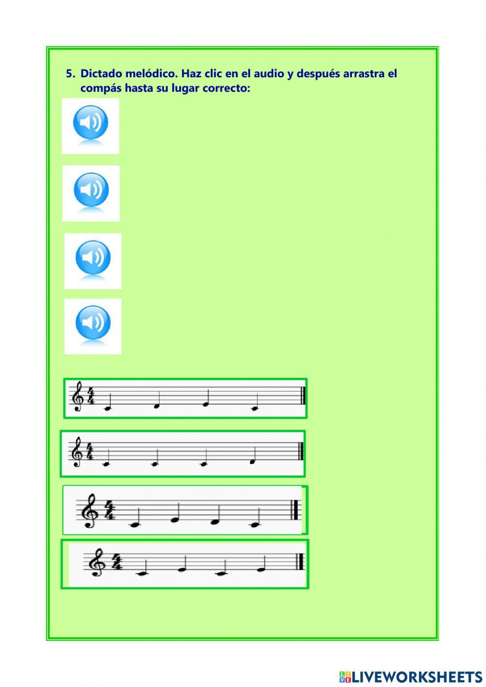 Ficha de lenguaje musical: Notas