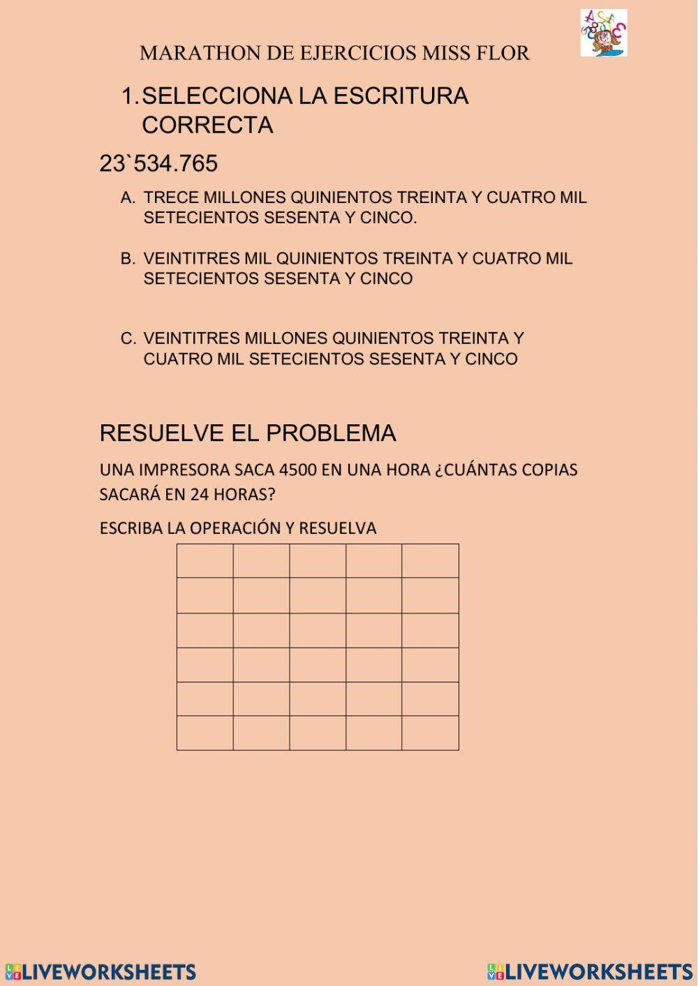 Vacacional de matematica  5to