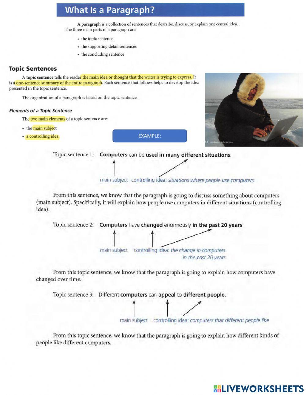 Great writing: topic sentences