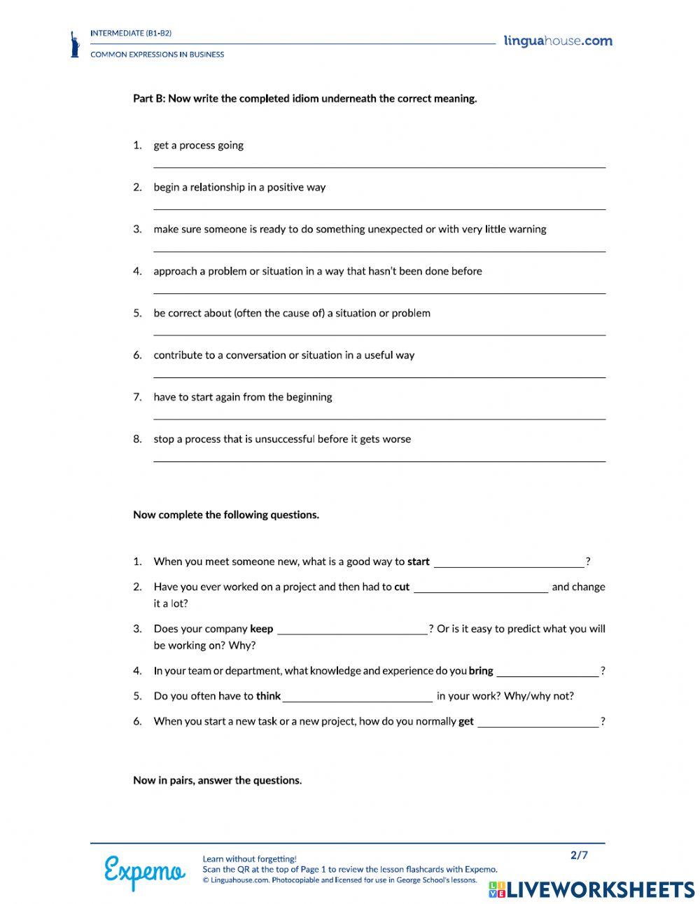 Lesson 8. Common Expressions in Business